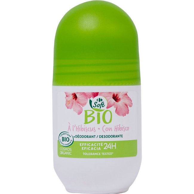 Дезодорант роликовый Carrefour Soft Bio с гибискусом 50 мл