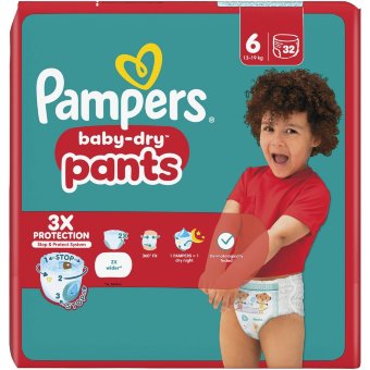 Подгузники-штанишки Pampers Baby Dry S6 13-19 кг 32 шт