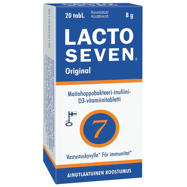Витамины с молочно-кислыми бактериями Lacto Seven (лакта севен) 20 таблеток Vitabalans