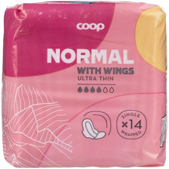 Прокладки Coop ультратонкие нормальные с крылышками 14 шт Прокладки Coop ультратонкие нормальные с крылышками 14 шт