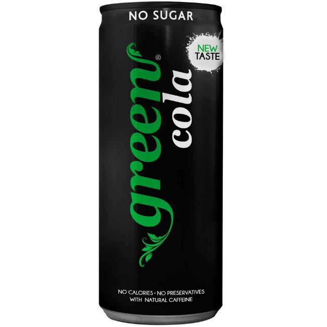 Освежающий напиток Green Beverages Cola в банке 330 мл Освежающий напиток Green Beverages Cola в банке 330 мл