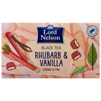 Чёрный чай с ревенем и ванилью Rhubarb & Vanilla 20 шт/уп, Lord Nelson
