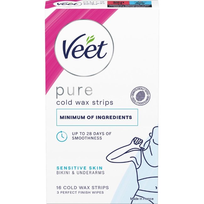 Полоски для холодной депиляции Veet Pure для бикини и подмышек для чувствительной кожи 16 шт Полоски для холодной депиляции Veet Pure для бикини и подмышек для чувствительной кожи 16 шт