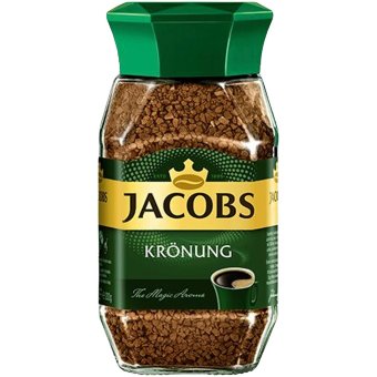 Jacobs Krönung 95г, сублимированный растворимый кофе в стеклянной банке