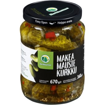 Огурцы Herkkumaa маринованные сладкие 720/360 гр Огурцы Herkkumaa маринованные сладкие 720/360 гр