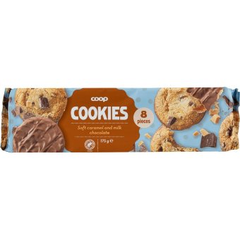 Печенье с мягкой карамелью и молочным шоколадом Coop, 175 гр Печенье с мягкой карамелью и молочным шоколадом Coop, 175 гр