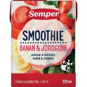 Semper Smoothie (банан, клубника, йогурт) 200 мл