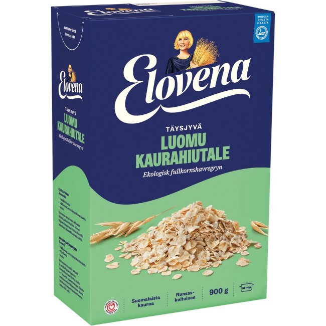 Цельнозерновые овсяные хлопья Elovena Luomu 900 гр