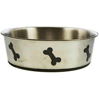 Миска из нержавеющей стали для собак с силиконовым дном 2,65 л