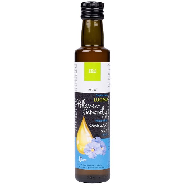 Льняное масло органическое Elixi Omega 3-6-9 250 мл Luomu