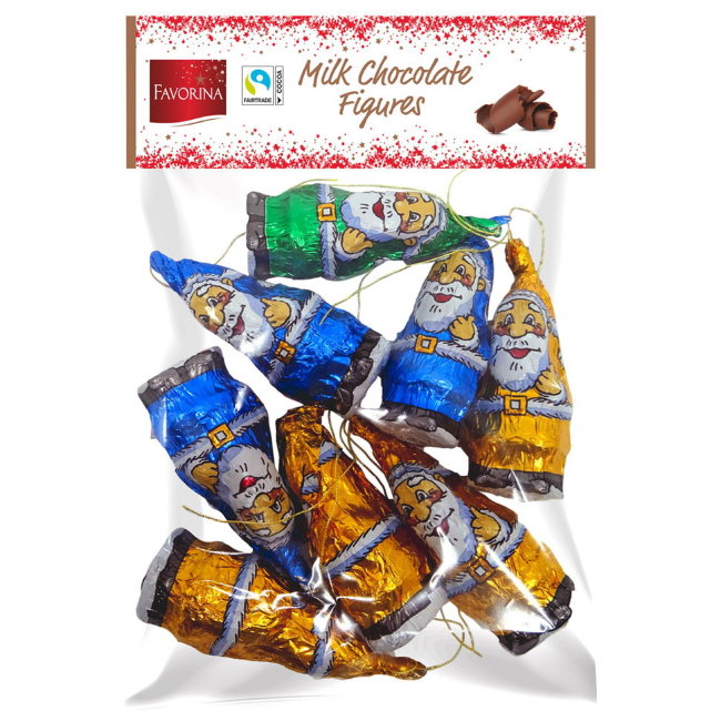 Фигурки из молочного шоколада (Дед Морозы) Favorina 100 гр Фигурки из молочного шоколада (Дед Морозы) Favorina 100 гр