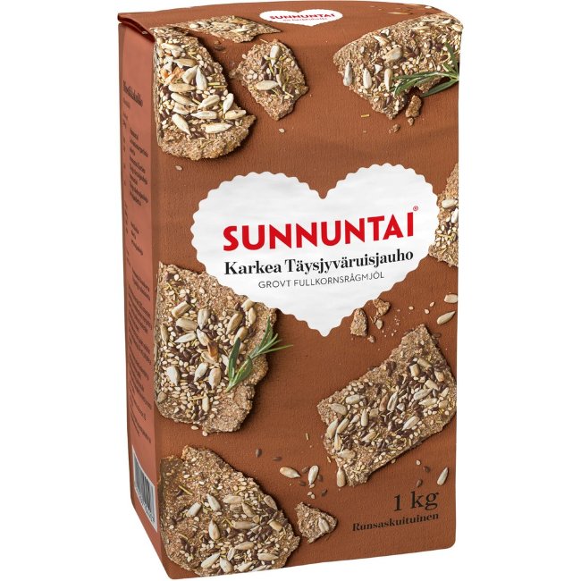 Ржаная мука грубого помола Sunnuntai Karkea 1 кг