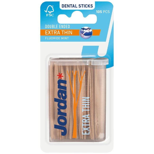 Зубочистки экстратонкие двусторонние Jordan Extra Thin 105 шт