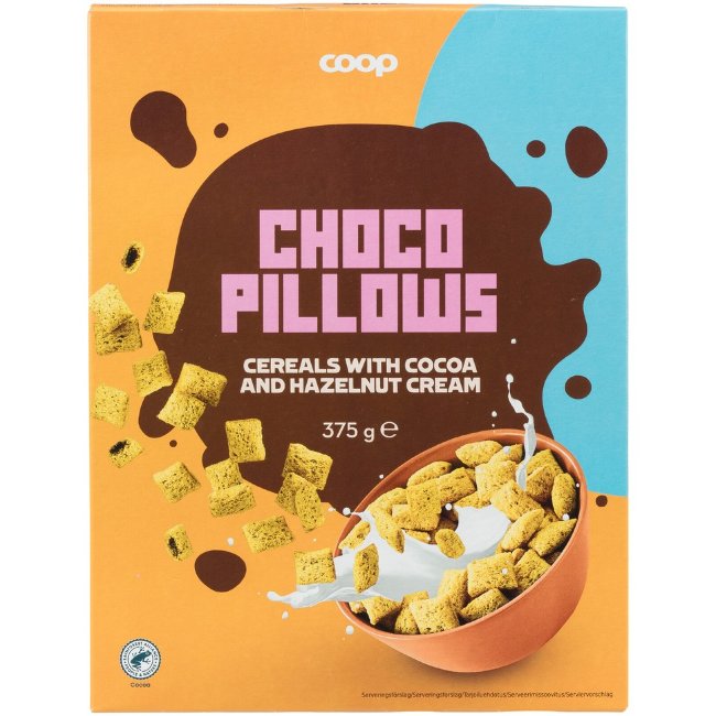 Хлопья Coop Cocoa Pillows из овса и пшеницы 375 гр
