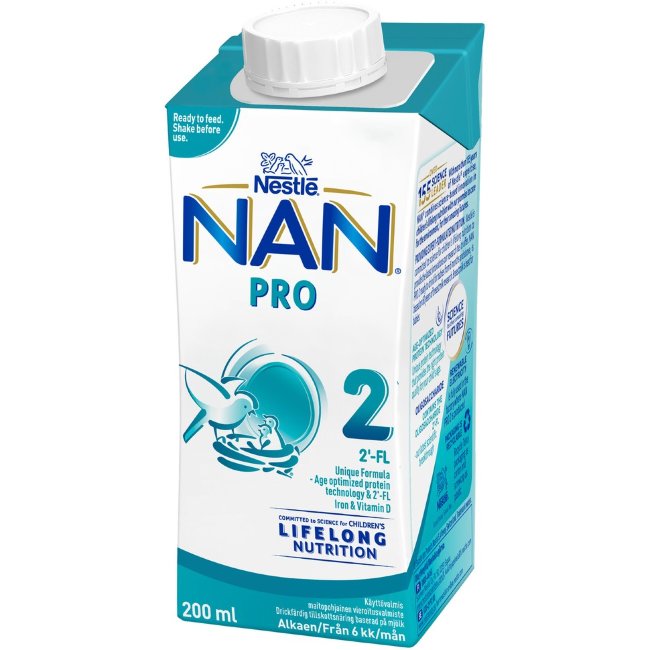 Готовая к употреблению молочная смесь Nestlé Nan Pro 2 200 мл Готовая к употреблению молочная смесь Nestlé Nan Pro 2 200 мл