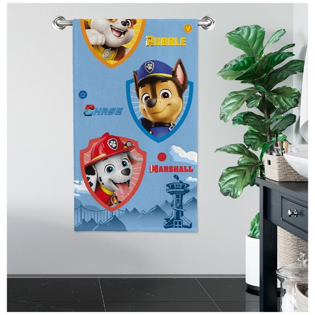 Детское банное полотенце Paw Patrol 70x140 см синее