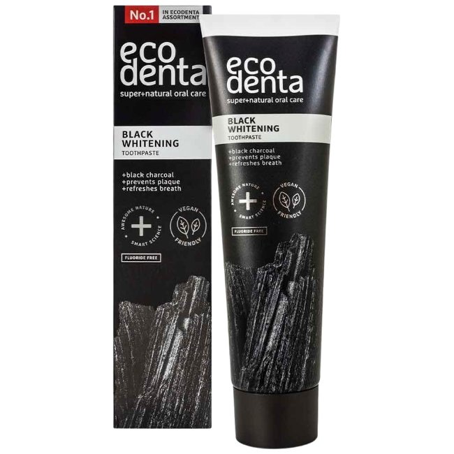 Отбеливающая зубная паста с черным углем Ecodenta Black Whitening, 100 мл Отбеливающая зубная паста с черным углем Ecodenta Black Whitening, 100 мл