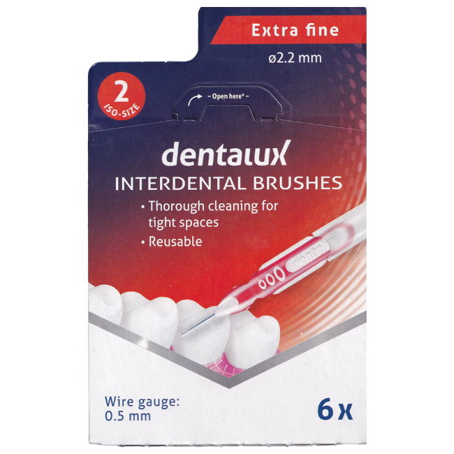 Многоразовые межзубные щётки для узких мест Dentalux Extra fine 2,2 мм 6 шт/уп