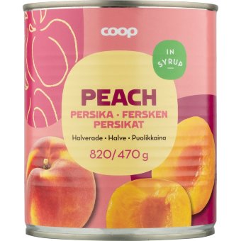 Персики в сахарном сиропе (половинки) Coop 820/470 гр Персики в сахарном сиропе (половинки) Coop 820/470 гр
