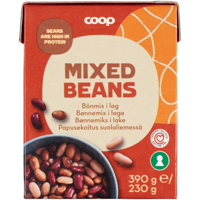Смесь фасоли Coop в солевом растворе 380/230 гр