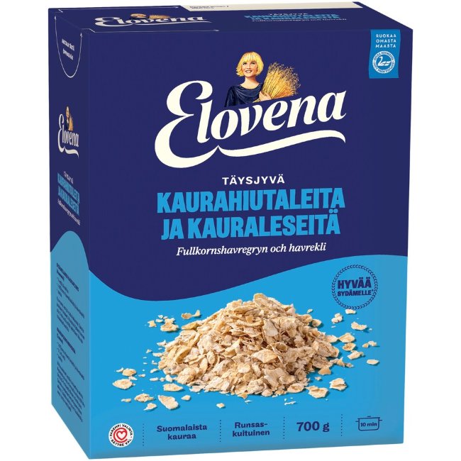 Цельнозерновые овсяные хлопья и овсяные отруби Elovena 700 гр