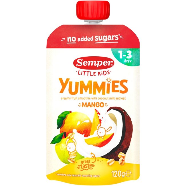 Смузи Semper Yummies манго 120 гр для детей 1-3 лет