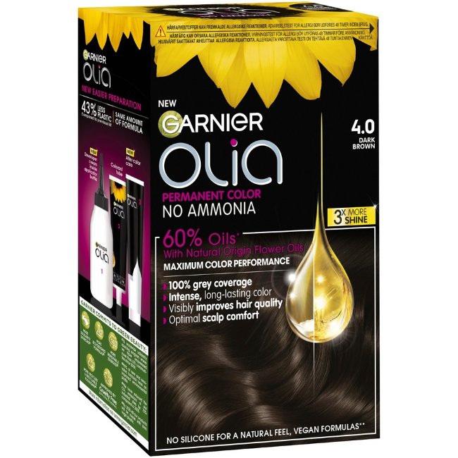 Перманентная краска для волос Garnier Olia 4.0 темно-коричневый 174 мл Перманентная краска для волос Garnier Olia 4.0 темно-коричневый 174 мл