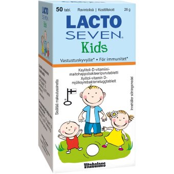 Молочнокислые бактерии для детей LACTO SEVEN KIDS 50 таблеток Vitabalans Молочнокислые бактерии для детей LACTO SEVEN KIDS 50 таблеток Vitabalans