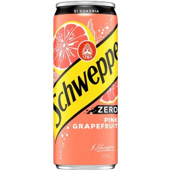 Безалкогольный напиток Schweppes Pink Grapefruit Zero в банке 0,33 л