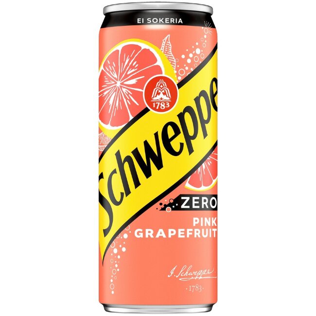 Безалкогольный напиток Schweppes Pink Grapefruit Zero в банке 0,33 л