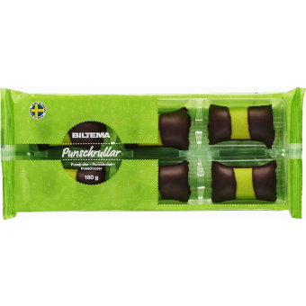Марципановые рулеты в шоколаде c пуншем Biltema Punschrullar 180 гр, Швеция Марципановые рулеты в шоколаде c пуншем Biltema Punschrullar 180 гр, Швеция