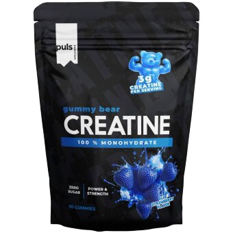 Жевательные медведи с креатином PULS Nutrition Blue strawberry 90 шт