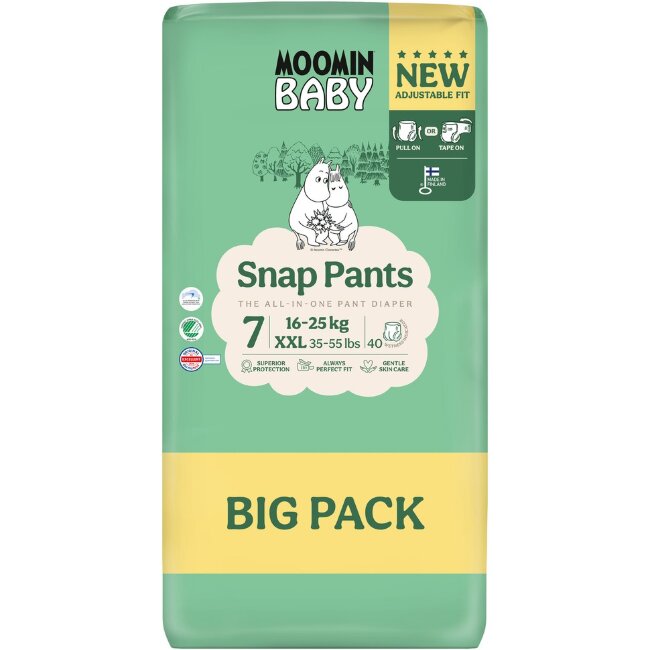 Подгузники-штанишки Moomin Baby Snap Pants 7-40 шт, 16-25 кг