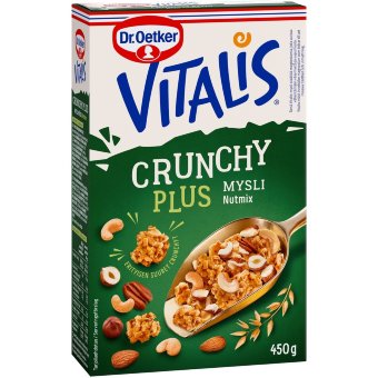 Хрустящая мюсли с орехами Dr. Oetker Vitalis Crunchy Plus 450 гр