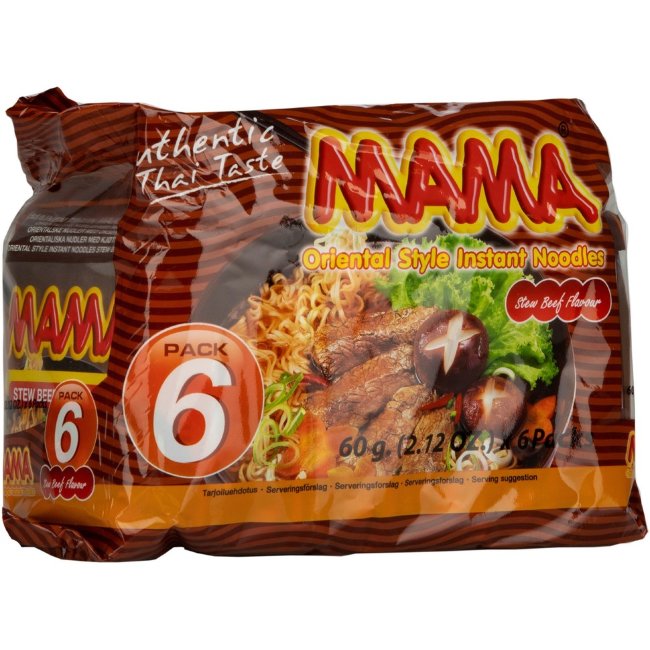 Лапша со вкусом говядины Mama 6x60 гр