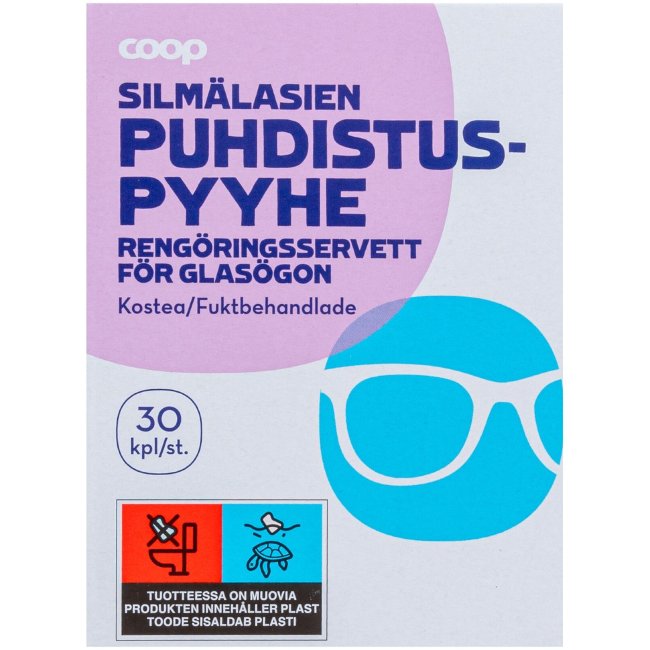 Салфетки для чистки очков Coop 30 шт