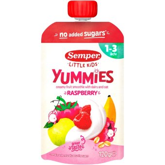 Смузи Yummies с малиной Semper 120 гр для детей 1-3 лет