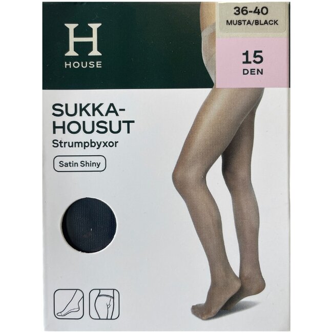 Колготки House Satin Shiny 15 den черные, размер 40-44 Колготки House Satin Shiny 15 den черные, размер 40-44