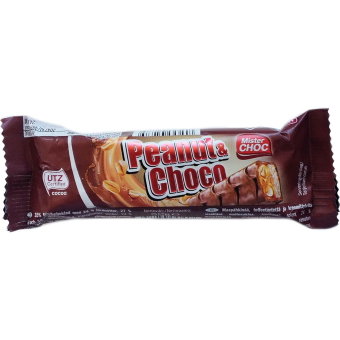 Шоколадный батончик с арахисом, нугой и карамелью Mister Choc, 50 гр