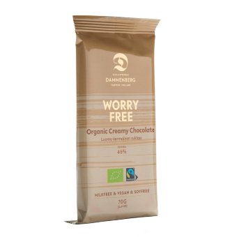 Шоколад органический молочный 46% Dammenberg Luomu, fair trade, без молока и сои 70 гр Шоколад органический молочный 46% Dammenberg Luomu, fair trade, без молока и сои 70 гр