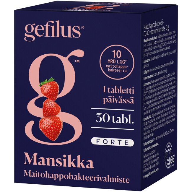 Жевательные таблетки Gefilus Forte со вкусом клубники с лактобактериями, D3 и витамином C 30 шт пищевые добавки Жевательные таблетки Gefilus Forte со вкусом клубники с лактобактериями, D3 и витамином C 30 шт пищевые добавки
