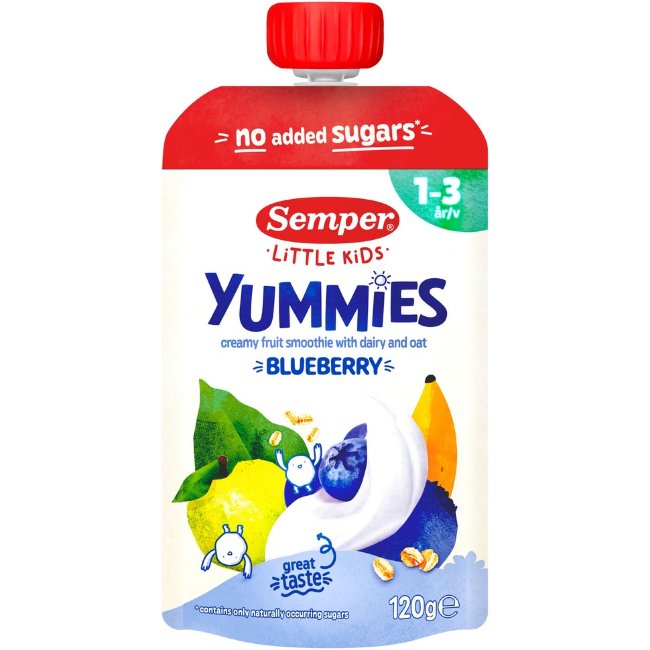 Смузи Semper Yummies с черникой 120 гр для детей 1-3 лет Смузи Semper Yummies с черникой 120 гр для детей 1-3 лет