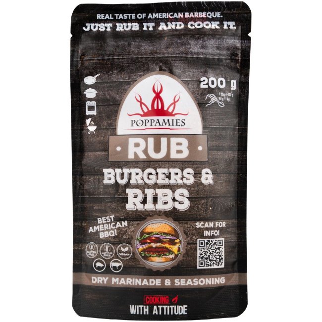 Сухой маринад для мяса гриль RUB Poppamies 200 г Сухой маринад для мяса гриль RUB Poppamies 200 г