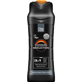 Гель для душа и шампунь Cien Men "Seduction" 400 мл Гель для душа и шампунь Cien Men "Seduction" 400 мл