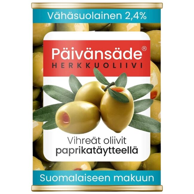 Закуска Päivänsäde оливки зеленые без косточек с начинкой из паприки 300 гр/130 гр Закуска Päivänsäde оливки зеленые без косточек с начинкой из паприки 300 гр/130 гр