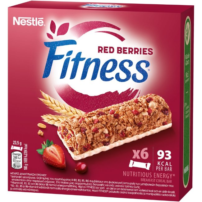 Злаковый батончик с красными ягодами Nestle Fitness Red Berries 6x23,5 гр