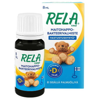 Капли с молочно кислыми бактериями с Д3 для детей Rela Tipat с витамином D3 8 мл