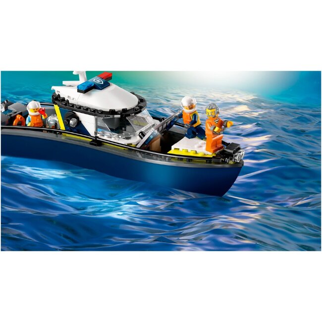 Игрушечный полицейский катер LEGO® City 60456 погоня на полицейской лодке Игрушечный полицейский катер LEGO® City 60456 погоня на полицейской лодке