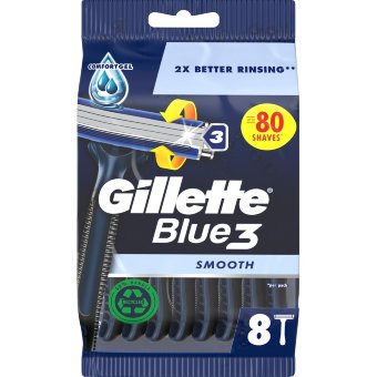 Бритвенные станки Gillette Blue3 Smooth 8 шт/уп Бритвенные станки Gillette Blue3 Smooth 8 шт/уп