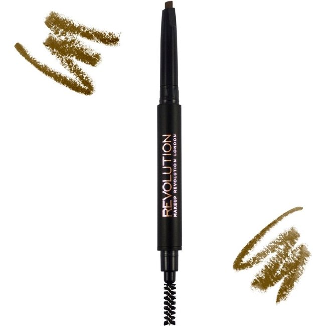 Карандаш для бровей Makeup Revolution Duo Brow Pencil светло-коричневый